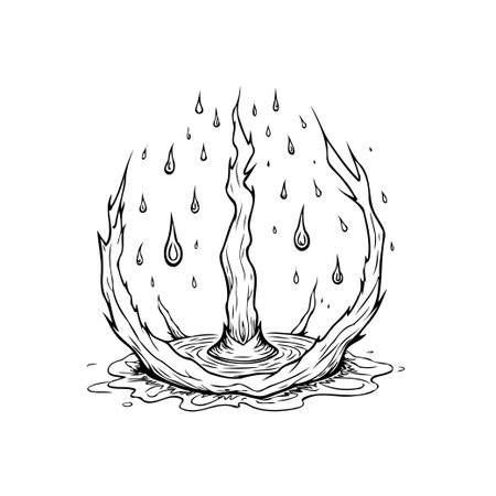Illustration of a water splash. Can be used in a wide variety of creative projects to add a natural and dynamic element.のイラスト素材