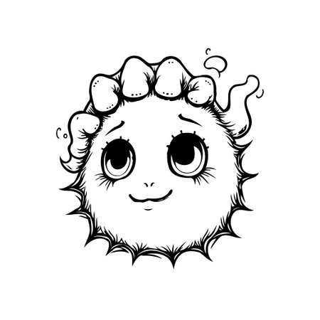 This delightful cartoon character illustration captures a cute and whimsical creature with a charming expression, perfect for adding a touch of joy and imagination to any project.のイラスト素材