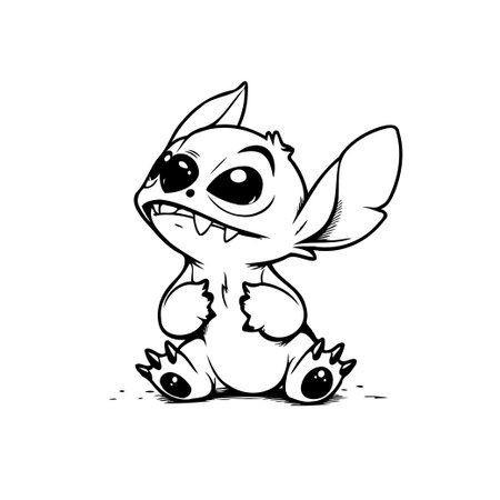 An illustration of a cute and friendly alien character, this is a perfect for children's books or animations.のイラスト素材