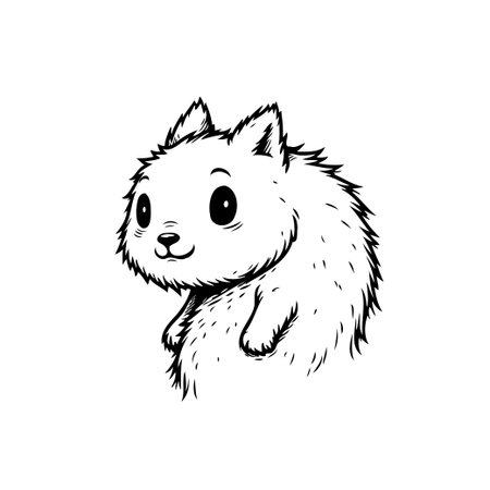 A cute cartoon squirrel drawing featuring a furry, adorable character with a cheerful expression, perfect for various designs and illustrations.のイラスト素材