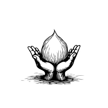 A delicate illustration of hands gently cradling a stylized water droplet emphasizes preservation and purity. The imagery evokes care, protection, and a sense of responsibility toward our planet'sのイラスト素材