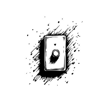A minimalist monochromatic illustration depicts a power button icon with a small heart detail. Dark...