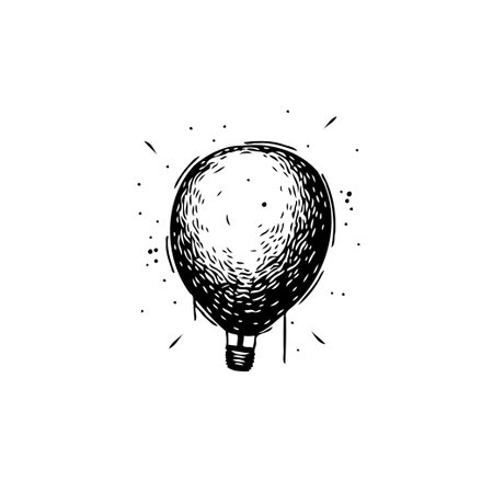 A monochromatic portrayal of an air balloon rendered in a sketched style. Evoking a sense of wanderlust and adventure, the image captures the essence of flight and freedom. With subtle hatch marks,のイラスト素材