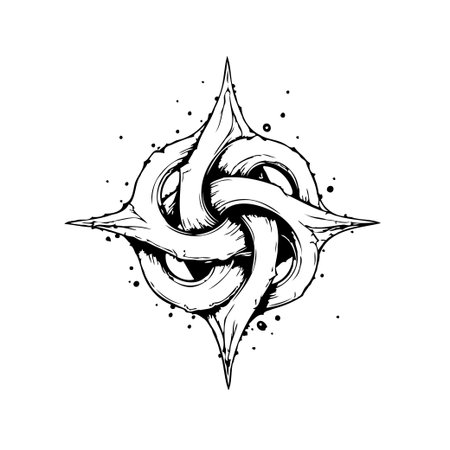 An eye-catching graphic of a carefully intertwined emblem presents a compelling fusion of abstract design elements and decorative adornment. Its sleek lines and balanced structure generate anのイラスト素材