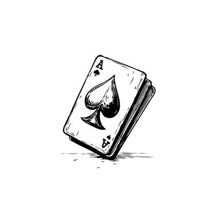 A stylized sketch of the ace of spades conveys themes of chance, risk, and potential fortune. The...