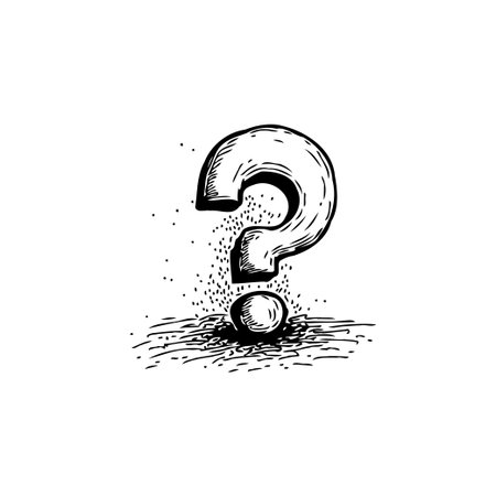 A creatively conceptualized illustration of a question mark serves as a visual metaphor, depicting uncertainty, exploration, or the quest for answers. Ideal for symbolizing problem-solving, doubt,のイラスト素材