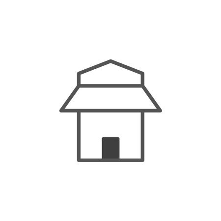 A simplistic line drawing presents a house structure. It is appropriate for conveying ideas related to shelter, home construction, or real estate in a simple but sophisticated approach. Its basicのイラスト素材