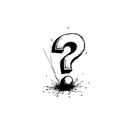 This image features a hand-drawn question mark with a unique grunge style. Ideal for use in contexts related to problem-solving, creativity, or expressing uncertainties. The illustration's simpleのイラスト素材