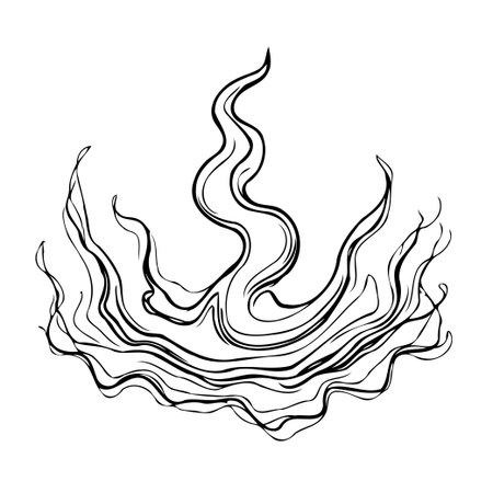 An abstract smoke formation with undulating lines and ethereal curves creating a dynamic and elegant pattern. This artistic presentation features a blend of smooth flows and mystic swirls perfectのイラスト素材