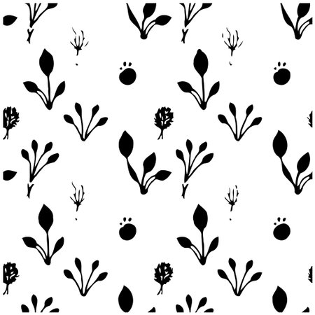 The seamless botanical pattern showcases delicate floral elements in monochrome tones. Its simplicity brings an organic and refreshing touch to any design. Offering subtle elegance, ideal forのイラスト素材