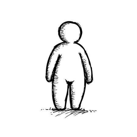 A simple, yet striking, sketch of a solitary figure. The faceless design invites contemplation about identity, anonymity, and the universal human condition. An artful representation rendered in aのイラスト素材