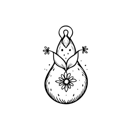 An elegant and stylized bird illustration adorned with floral accents. This design captures a whimsical and minimalist aesthetic, perfect for decorative purposes or artistic projects. The monochromeのイラスト素材