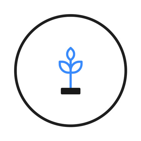 A minimalist icon depicting a budding plant signifies new beginnings, hope, and eco-consciousness. Perfect for representing sustainable initiatives, environmental awareness, agricultural projects,のイラスト素材