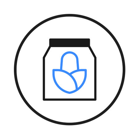 Illustration presents a bag filled with seeds, symbolizing agriculture and planting. It conveys concepts related to growing food, gardening, and the natural world. This design would be suitable forのイラスト素材