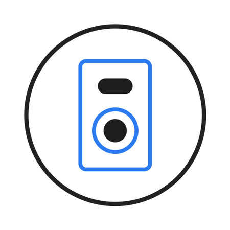 A straightforward speaker icon design offers a simple representation of audio functionality. Its clean lines and minimalist style render it suitable for diverse digital platforms and contemporaryのイラスト素材