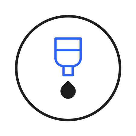A minimalistic and clean illustration that visualizes a liquid filtration process, highlighting concepts of purity and purification. Symbolizes the technical and scientific process of separatingのイラスト素材