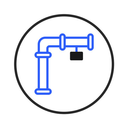 Plumbing system illustration presenting a technical perspective on water flow, industrial design, and equipment setup, offering a visual representation of engineering principles and providing anのイラスト素材