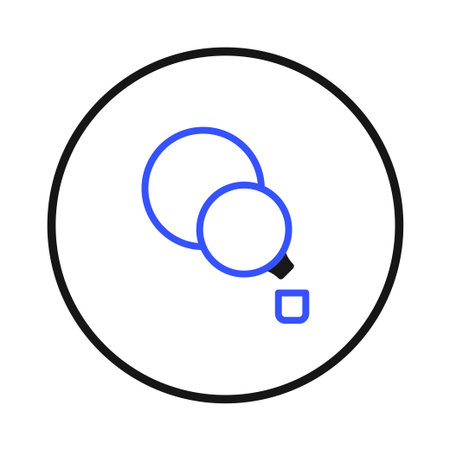 A minimalist illustration representing a chemical analysis process. Two circles are merging to produce a small square shape, symbolizing the combination of elements, chemical experiment, results,のイラスト素材