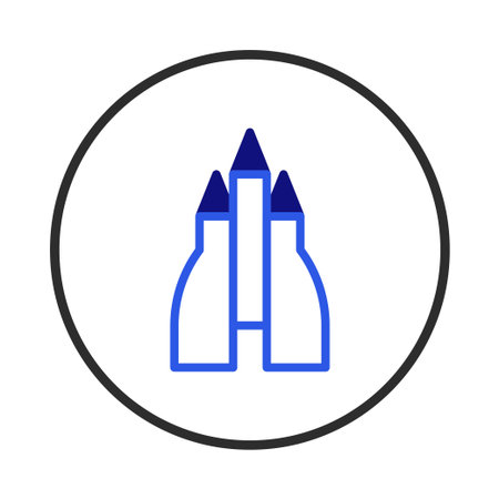 An architectural concept rendered in a clean, stylized form. The design evokes building elements with smooth, rounded bases and sharp pointed tops, conveying a sense of modern construction andのイラスト素材