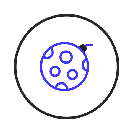 This graphic presents a stylized sphere adorned with patterned dots inside a bold circular boundary. It's a modern design element, offering a unique abstract decoration. The round geometric shape isのイラスト素材