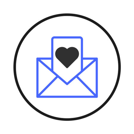 A minimalist illustration representing love and connection through the iconic symbol of a love...