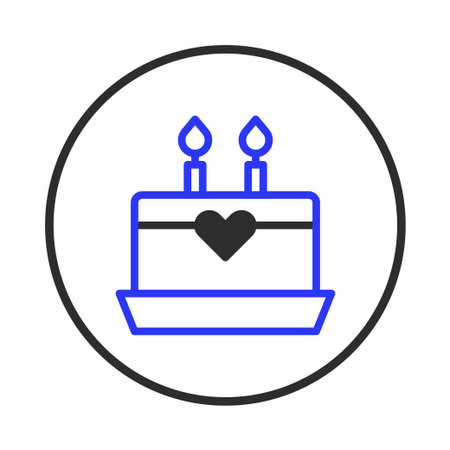 A clean and minimal illustration of a birthday cake, perfect for greeting cards, invitations, or...