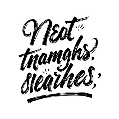 This expressive and artistic image features beautifully handwritten lettering with dynamic brushstrokes, creating a captivating decorative element. The stylized script conveys a positive message andのイラスト素材