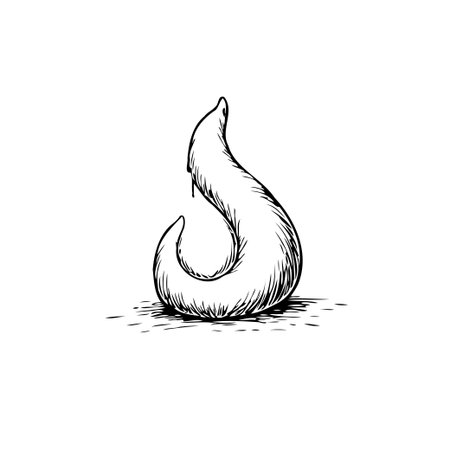 An elegant and contemporary graphic art piece featuring a single, stylized, curly abstract shape with delicate texture and smooth contours. The minimalistic design creates a visually intriguingのイラスト素材