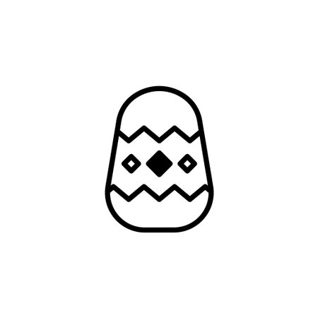 A simple yet captivating vector illustration of an Easter egg, featuring clean line art and eye-catching geometric patterns. Perfect for holiday-themed designs, festive projects, or adding a touchのイラスト素材