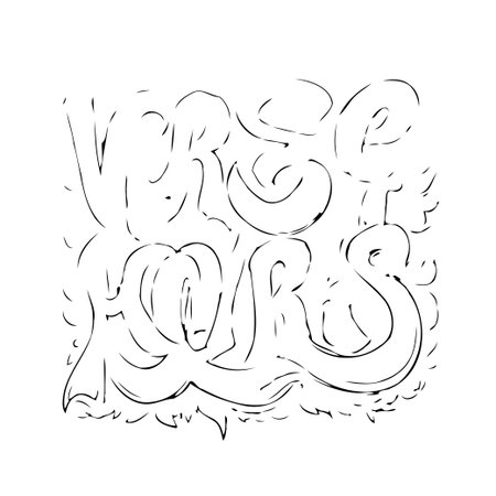 A captivating illustration featuring meticulously hand-drawn typography that spells out the words 'more hours.' This design showcases flowing lines and an organic feel, creating a visually uniqueのイラスト素材