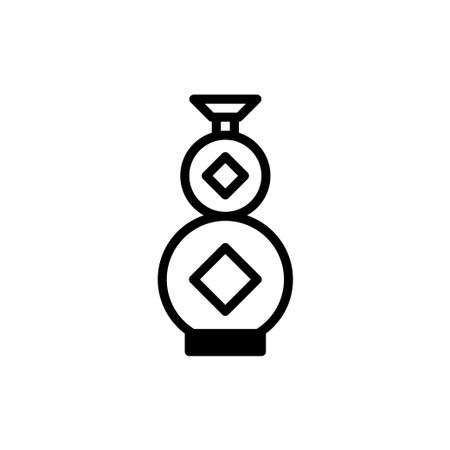 A minimalist illustration of kagami mochi, a traditional Japanese New Year decoration. The design features simple geometric shapes and clean lines, conveying elegance and cultural symbolism. Theのイラスト素材
