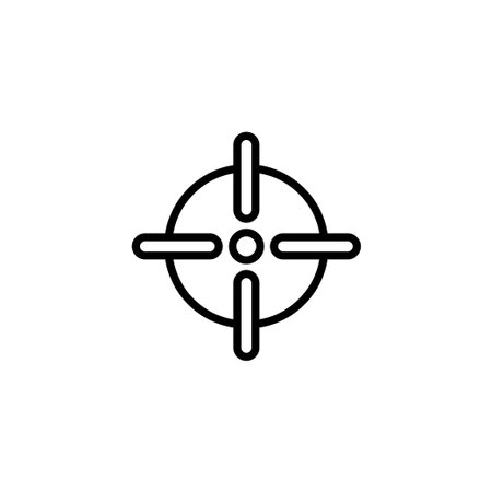 A simple yet bold line drawing of a target icon, perfect for designs needing a clean, modern, and focused element. Symbolizing goals, achievement, accuracy, and guidance, this target iconのイラスト素材