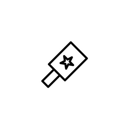 A minimalist line art illustration depicting a rectangle shape featuring a central star icon. This design is ideal for representing various concepts such as achievements, awards, success, andのイラスト素材