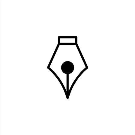 A minimalist vector illustration of a fountain pen nib, conveying a sense of classic elegance and creativity. Ideal for design projects relating to writing, literature, journalism, or education, theのイラスト素材