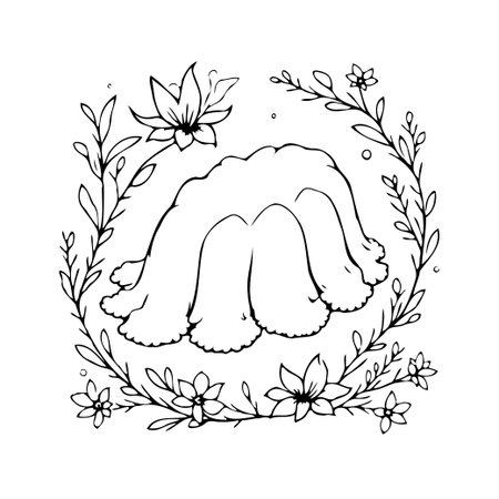 Hand-drawn mushroom illustration, set within a delicate floral frame. An excellent addition for coloring books, botanical art projects, or any design needing a touch of organic, natural elegance.のイラスト素材