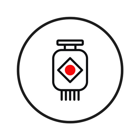 This minimalist line art illustration features a lantern, a potent symbol of celebration and oriental traditions. Presented within a circle, this design incorporates decorative accent and graphicのイラスト素材
