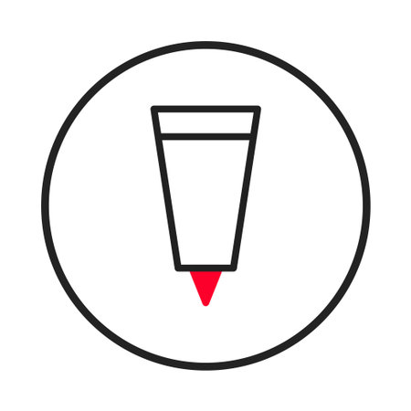 This clean graphic illustration presents a minimalist marker icon within a circle, suggesting creativity, design, and artistic pursuits. Ideal for representing art supplies, design projects, orのイラスト素材