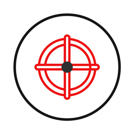 This graphic represents the ideas of focus, precision, and strategic thinking. The simple yet bold design makes it ideal for a variety of applications, from marketing materials to presentations,のイラスト素材