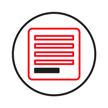 A clean and contemporary icon representing a document or a structured data file. The strong color contrast helps draw attention, making it ideal for use in professional interfaces, business reports,のイラスト素材