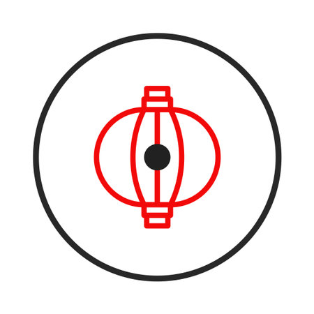 A symbolic red lantern illustration represents fortune and celebration, embodying a vibrant cultural tradition. Its bold design and bright color illuminate themes of festivity and artistic heritage,のイラスト素材