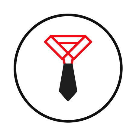 A minimalist vector illustration of a tie, symbolizing professionalism and career advancement. Its clean design conveys concepts of leadership, corporate identity, and achievement. Isolated on aのイラスト素材