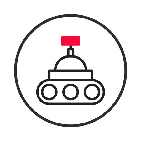 Minimalist icon featuring a futuristic transport design, ideal for illustrating innovation, technological advancement, and creative solutions. Its clean, geometric style highlights exploration andのイラスト素材