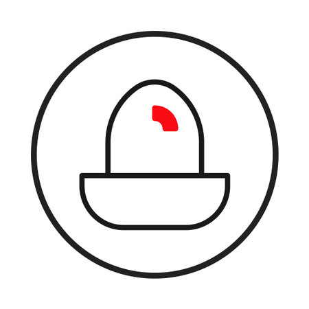 A minimalist representation of a plant in a pot. The design features clean lines, a circular frame, and a simplified rendering of a plant to evoke a sense of calm and natural beauty within a modernのイラスト素材