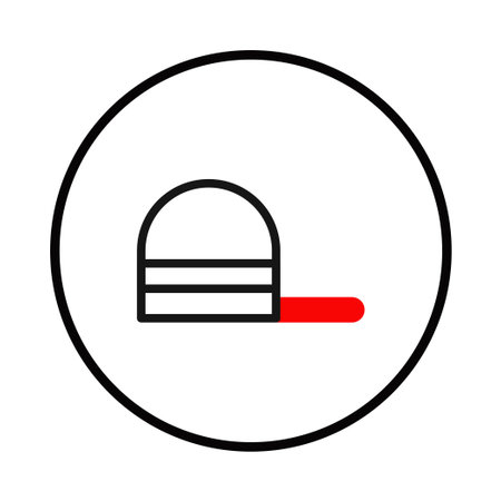 A clean and modern vector illustration showing a baseball cap, depicted with simple lines and a two-tone color scheme. The minimalist style and clear presentation make it ideal for various designのイラスト素材