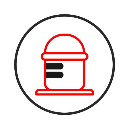 A stylized container is presented as a minimal graphic, suggesting storage or industrial processing. Its abstract form and simple outlines offer a modern visual element applicable to various designのイラスト素材