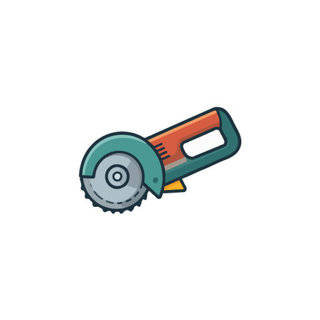 A simple yet detailed illustration of a handheld circular saw. It can be used for various project such as industrial, construction, repair, or renovation content and graphic design about machine andのイラスト素材