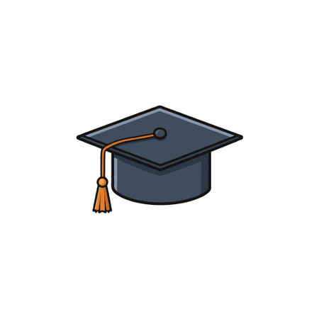 The illustration features a classic graduation cap, symbolizing academic success and the culmination of hard work. It evokes a sense of accomplishment and the promise of future opportunities forのイラスト素材
