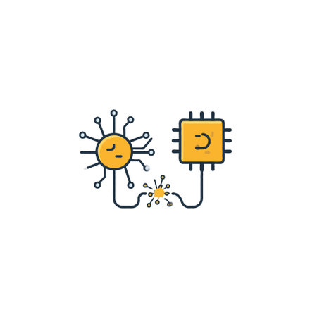 This graphic depicts a conceptual data malfunction and electronic disconnection. It illustrates...