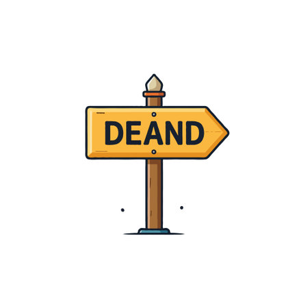 A digitally rendered directional sign with a clean, minimalist aesthetic. The sign employs a warm yellow palette. The illustrative style enhances clarity, making it visually appealing for conveyingのイラスト素材