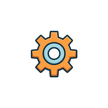 A cogwheel illustration offers a clean, simplified view of engineering, technology, and industry....